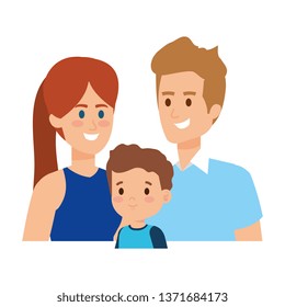 parents couple with son characters