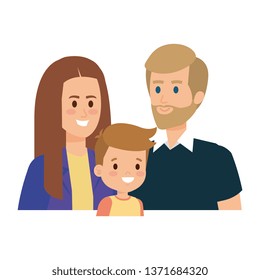 parents couple with son characters