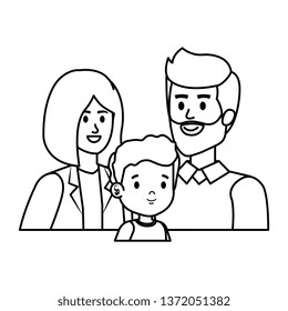parents couple with son characters