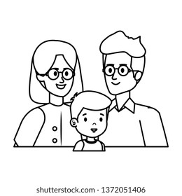 parents couple with son characters