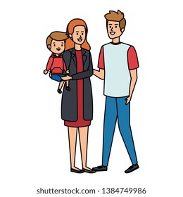parents couple with son characters