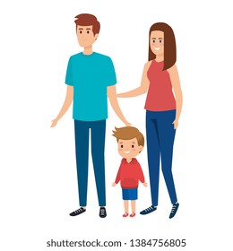 parents couple with son characters