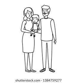 parents couple with son characters