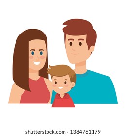 parents couple with son characters