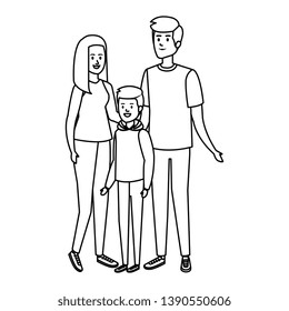 parents couple with son characters