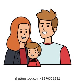 parents couple with son characters