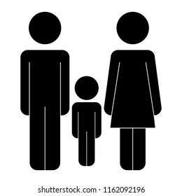 parents couple with son figures