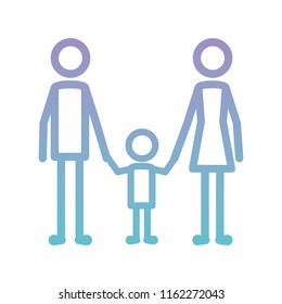 parents couple with son figures