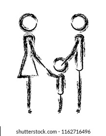 parents couple with son figures