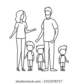 parents couple with sons characters