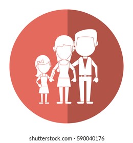 parents with daughter family shadow
