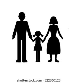 Parents and daughter.Vector icons.