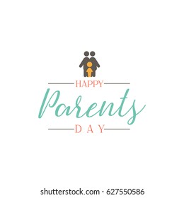 Parents Day badge design . Sticker, stamp, logo - handmade. With the use of typography elements, calligraphy and lettering