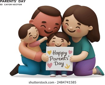 parents day cartoon vector simple illustration and no background