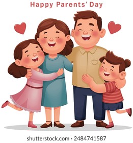 parents day cartoon vector simple illustration and no background
