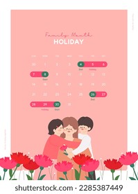 Parents day.
Children hugging their mothers.
Shipping notice.