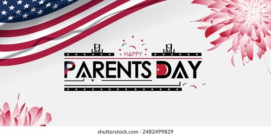 Parents' Day emblem with an American flag
