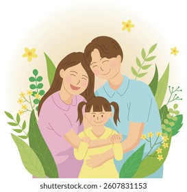 Parent's Day Illustration with Parents and Children