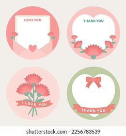 Parents day (Mother's Day and Father's Day) and teachers day Carnation decorative illustration vector.