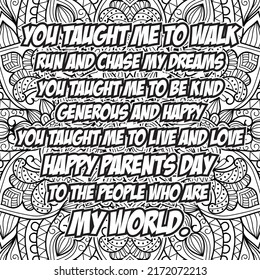 parents day quotes coloring page design. inspirational coloring pages design.