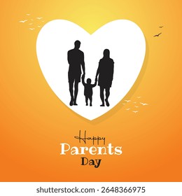 Parents day social media post template. Parents day banner design. Suitable for Poster, Banners, mobile apps, campaign and greeting card.