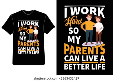 Parents Day t-shirt design, Love my parents gear, Parents Day gift ideas, Family love t-shirts, Mom and Dad appreciation.