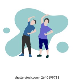 Parents are exercising, to stay fit and healthy, inspiration for maintaining health