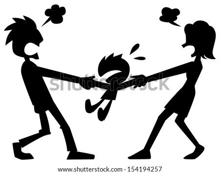 Parents Fight Over Children Stock Vector (Royalty Free) 154194257