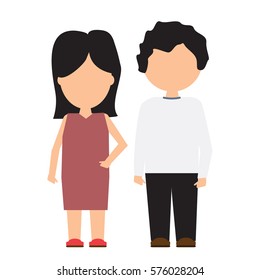 Parents icon. Woman and man or father and mother icon. Flat color vector relating parents concept.