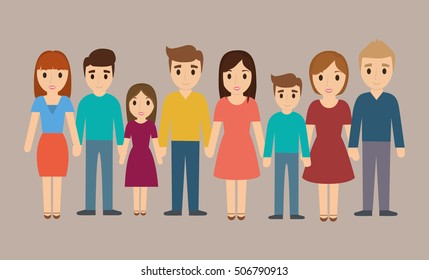 Parents and kids cartoons icon. Family relationship avatar and generation theme. Colorful design. Vector illustration