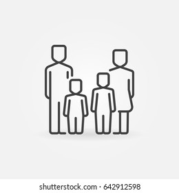 Parents and kids icon - vector minimal family concept symbol or design element