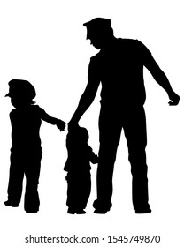 Parents with little child on white background