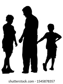 Parents with little child on white background