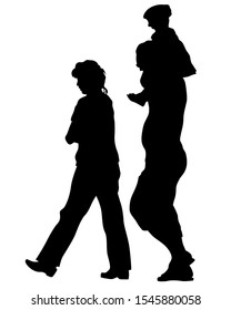 Parents with little child on white background