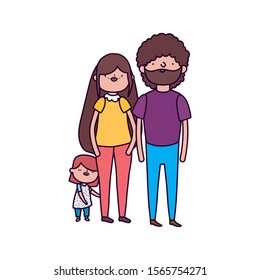 parents and little daughter family on white background vector illustration parents and little daughter family on white background vector illustration