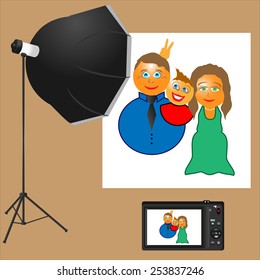 parents makes a photo with a child