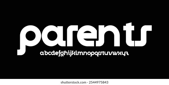 Parents, modern alphabet fonts with bold style. Vector illustration and tech font. Abstract minimal modern sport, simple, fashion, digital, future creative alphabet font.
