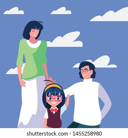 parents with school girl student