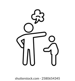 Parents scolding child icon Vector logo set flat