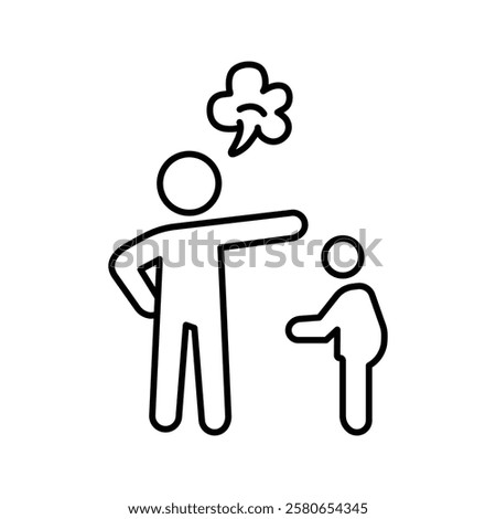 Parents scolding child icon Vector logo set flat