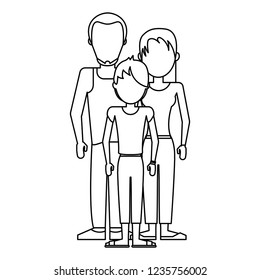 Parents with son in black and white