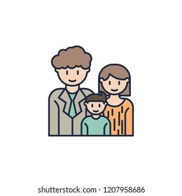 parents with son cartoon icon. Element of family icon for mobile concept and web apps. Cartoon parents with son icon can be used for web and mobile