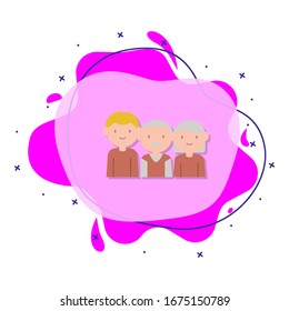 Parents, son cartoon liquid bacdge icon. Simple color vector of family icons for ui and ux, website or mobile application
