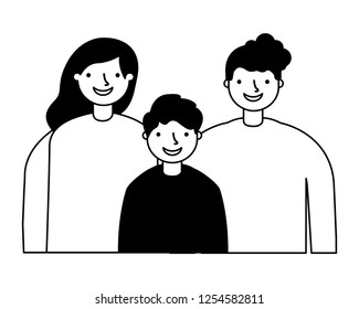 Parents Son Family Portrait Stock Vector (Royalty Free) 1254582811 ...