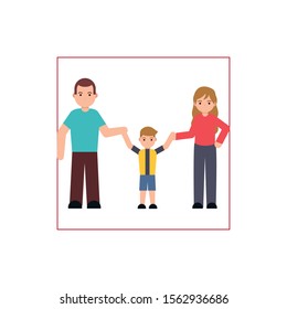 parents and son member family flat image vector illustration