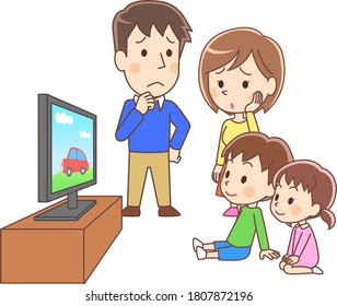 Parents In Trouble With Children Watching TV