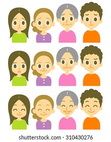 Parents and two kids expressions