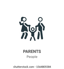 Parents vector icon on white background. Flat vector parents icon symbol sign from modern people collection for mobile concept and web apps design.