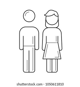 Parents vector line icon isolated on white background. Parents line icon for infographic, website or app. Icon designed on a grid system.