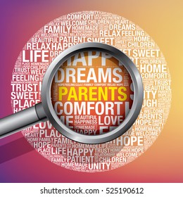 Parents word cloud vector conceptual, illustration
